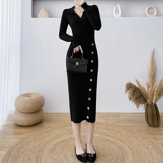 Heidi-Mode | Bodycon Über Das Knie Hüftbedeckendes Strickkleid