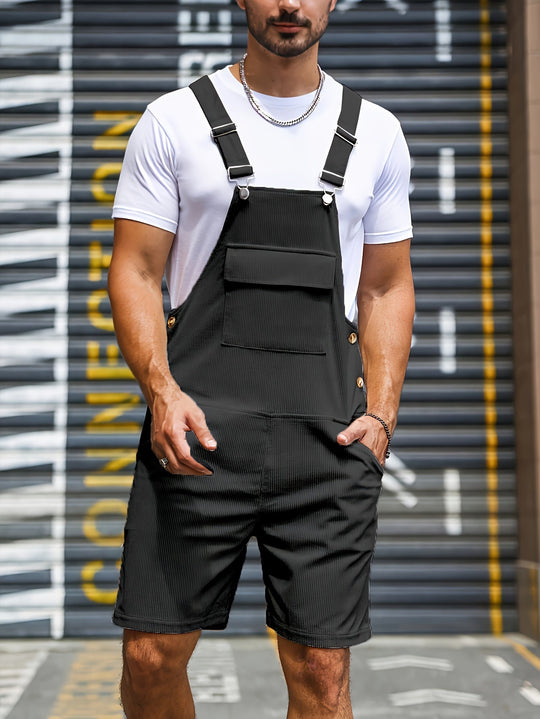 Heidi-Mode | Atmungsaktiver und Schnelltrocknender Freizeit Herrenoverall mit Taschen und Verstellbaren Streifen