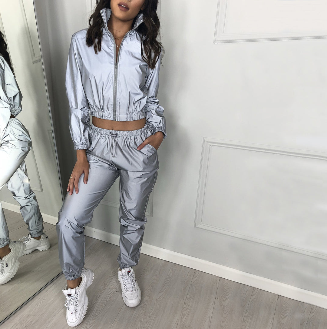 Damen Sportliche Windbreaker-Jacke mit elastischem Bund und hoher Atmungsaktivität Heidi-Mode
