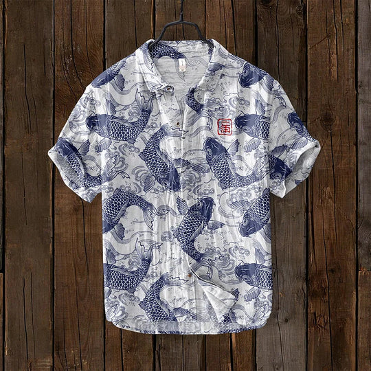 Heidi-Mode | Vintage Fisch Japanische Kunst Shirt