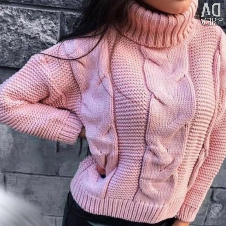 Damen Strickpullover mit Rollkragen und Zopfdesign Heidi-Mode