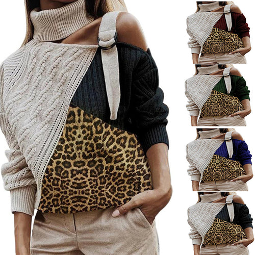 Damen modischer Pullover mit uniquem Farbblockdesign und raffinierter Schulterpartie Heidi-Mode