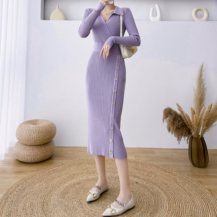 Heidi-Mode | Bodycon Über Das Knie Hüftbedeckendes Strickkleid