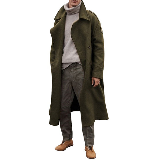 Herren eleganter Vintage-Trenchcoat mit praktischen Taschen und modernem Schnitt Heidi-Mode