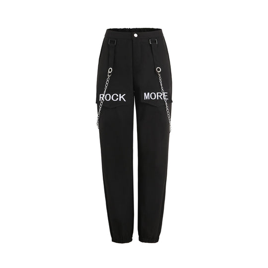 Damen Coole Cargo-Hose mit Kettendetails Heidi-Mode