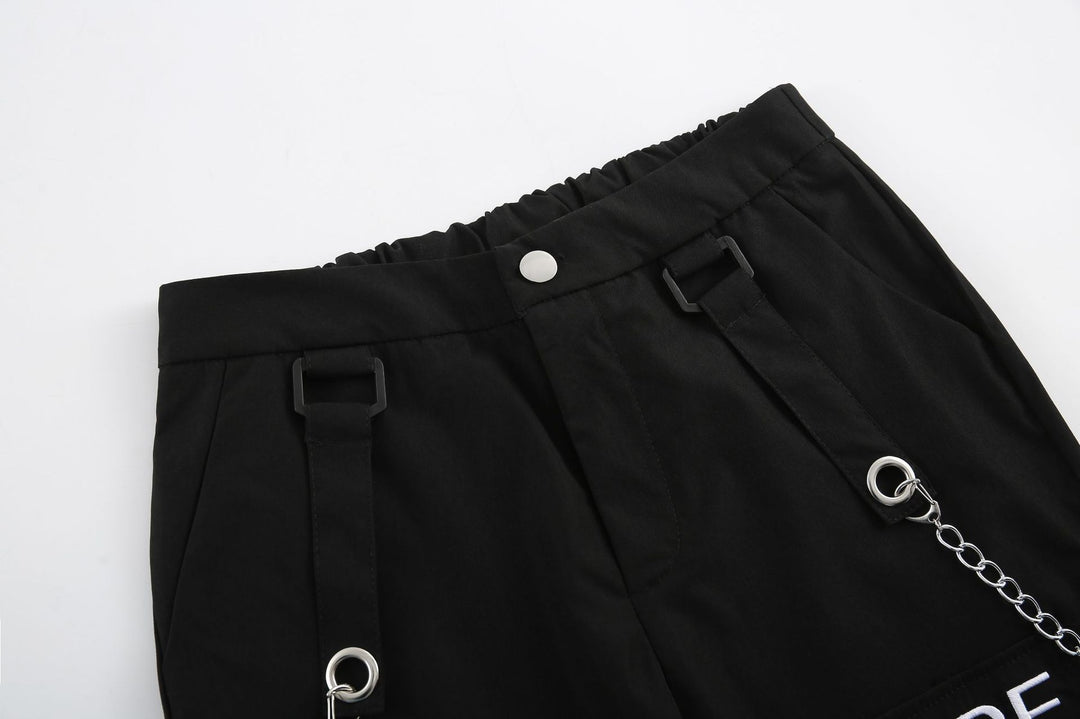 Damen Coole Cargo-Hose mit Kettendetails Heidi-Mode