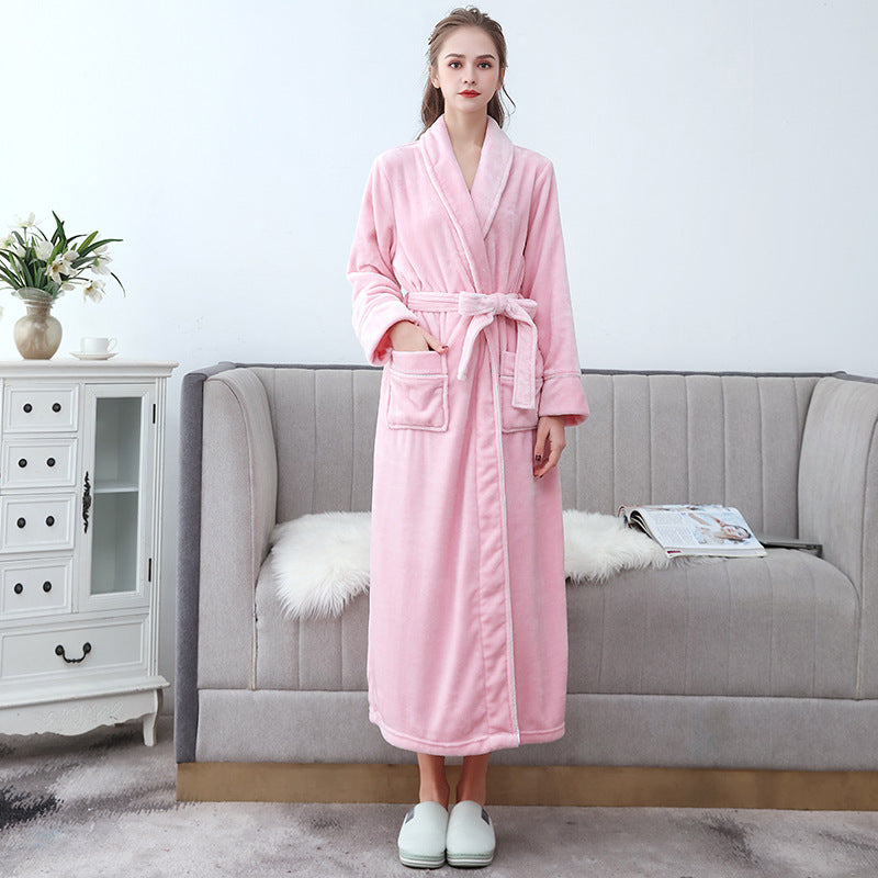 Heidi Mode | Wunderschöner Langer Flanell-Bademantel für Paare