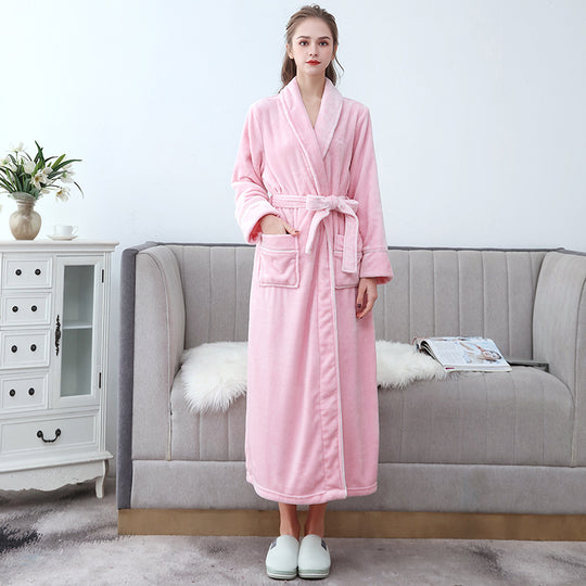 Heidi Mode | Wunderschöner Langer Flanell-Bademantel für Paare
