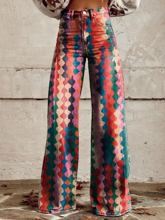 Heidi-Mode | Bedruckte Weite Hose