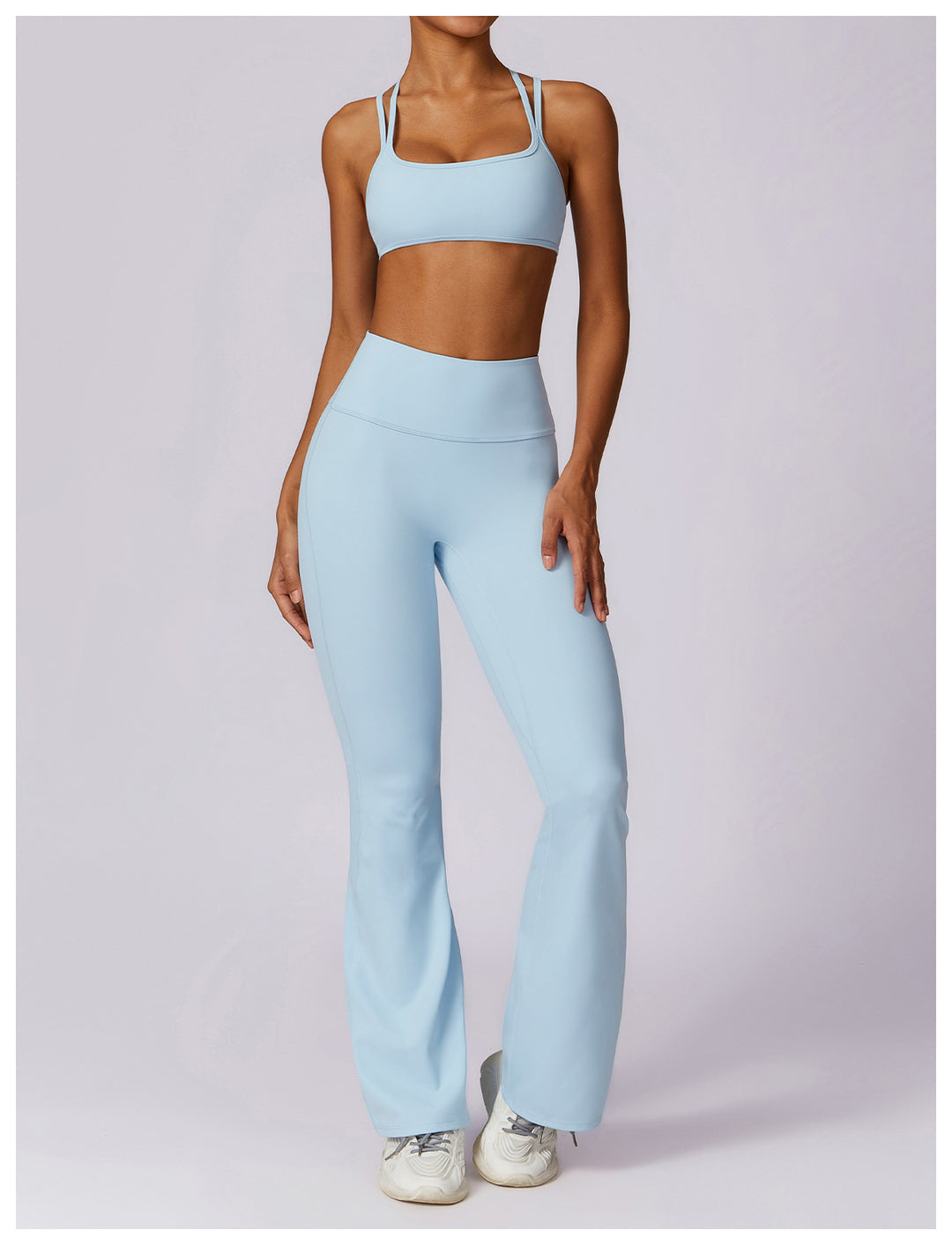 Heidi Mode | Stylische Fitness Hohe Taille Flare Yoga-Hose