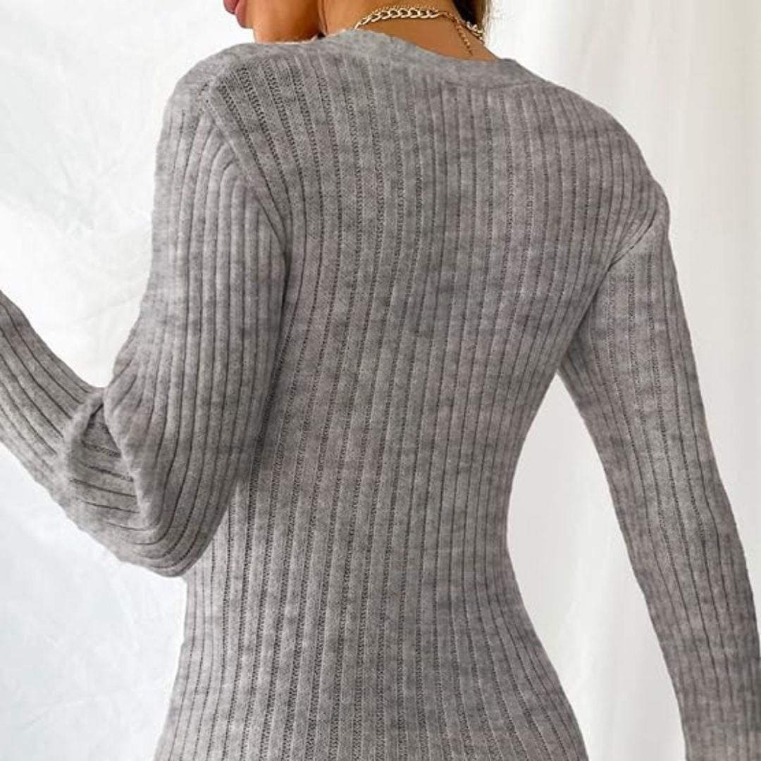 Damen-Strickpullover in Wickeloptik