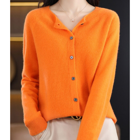 Heidi-Mode | Damen Rundhals Cardigan Pullover