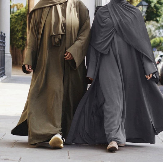 Heidi-Mode | 3 Teile Set Abaya Kleid Arabische Frauen Kleidung Anzug Ohne Abaya, Innenkleid und Scharf