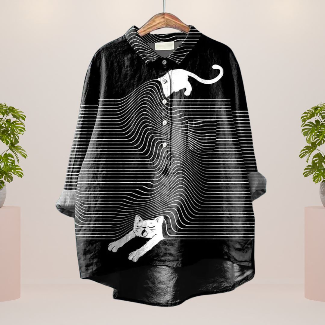 Heidi-Mode | Exklusives Damenhemd mit Kunstdruck
