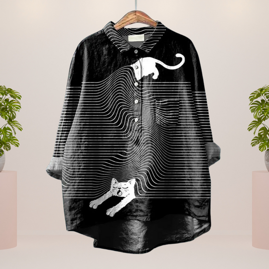 Heidi-Mode | Exklusives Damenhemd mit Kunstdruck