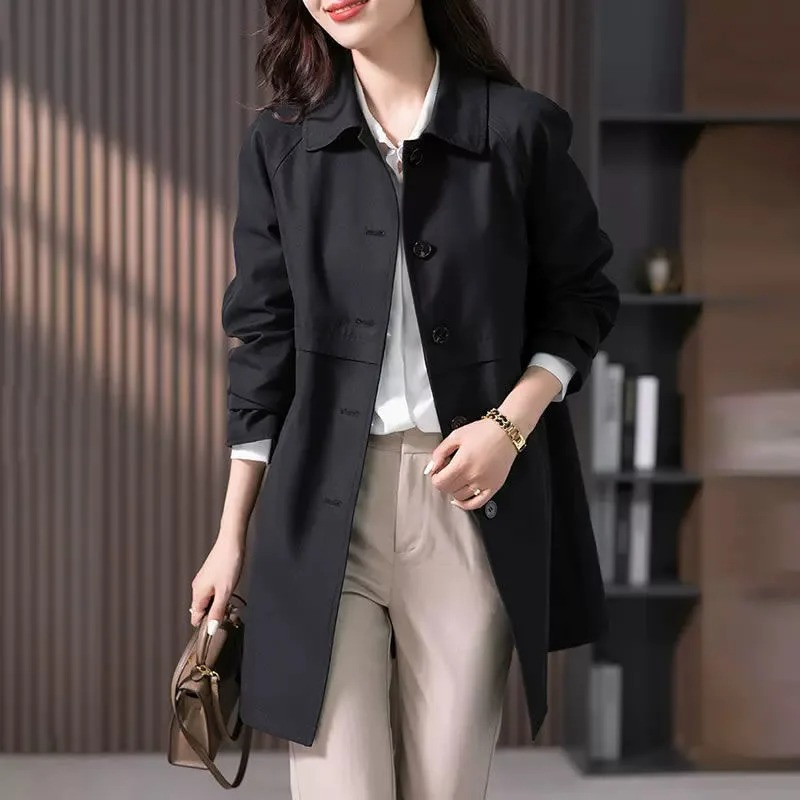 Heidi-Mode | Stylischer Einreihiger Kurzer Trenchcoat für Damen