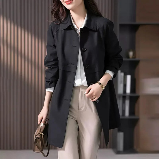 Heidi-Mode | Stylischer Einreihiger Kurzer Trenchcoat für Damen