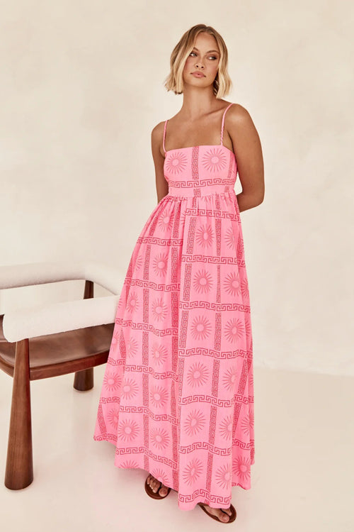 Heidi-Mode | Living Is Easy Ärmelloses Gedrucktes Maxikleid