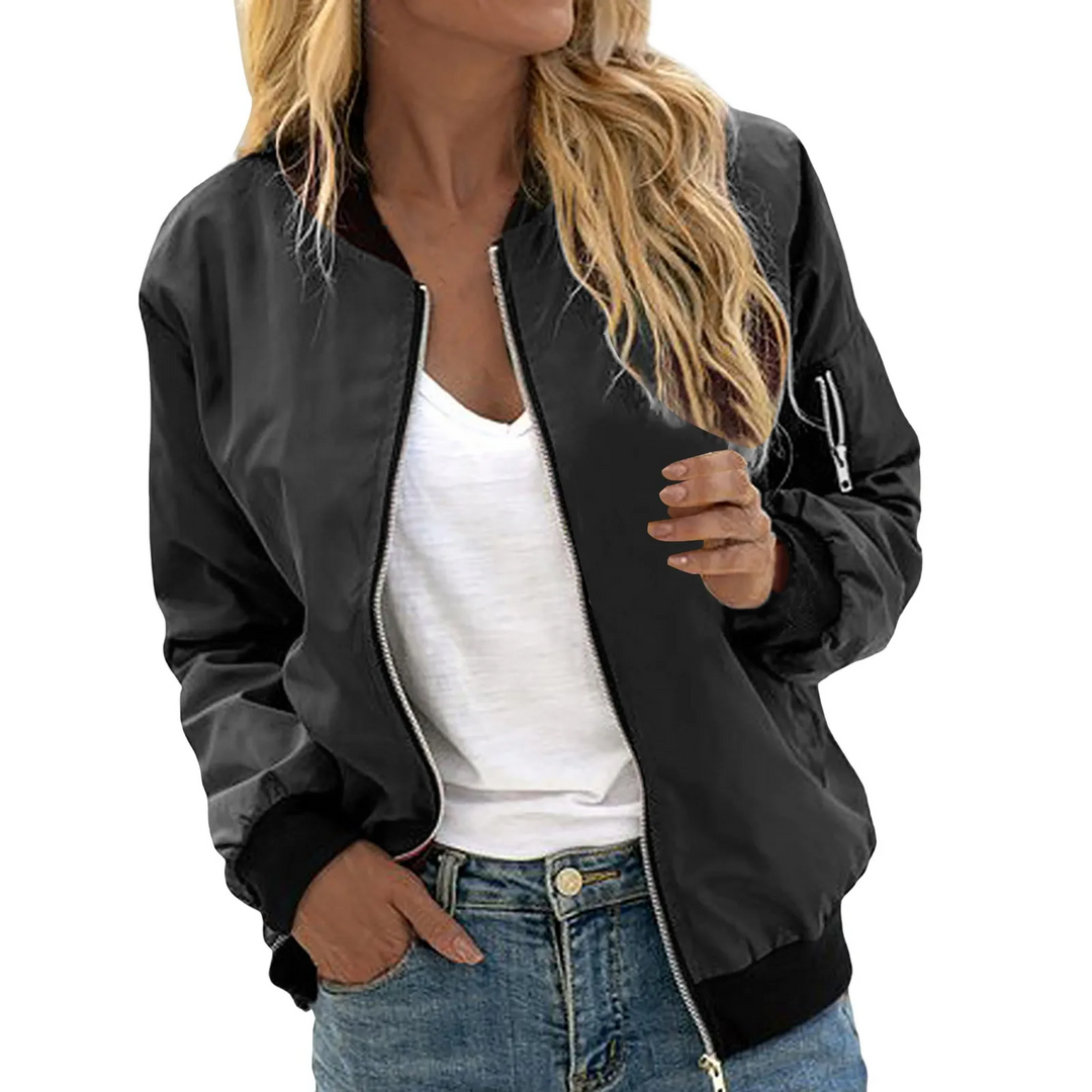 Heidi-Mode | Klassisches Lässiges Bomberjacke Damen