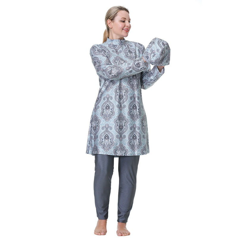 Heidi-Mode | 3Xl 8Xl Gedruckte Halal Arabische Frauen Badebekleidung Badeanzug Burkinis