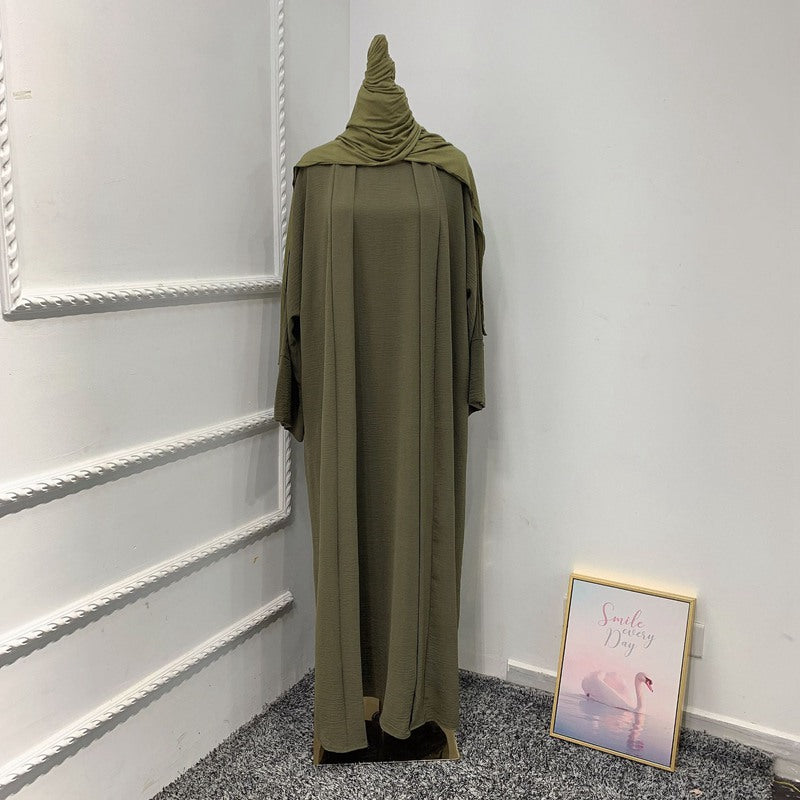 Heidi-Mode | 3 Teile Set Abaya Kleid Arabische Frauen Kleidung Anzug Ohne Abaya, Innenkleid und Scharf