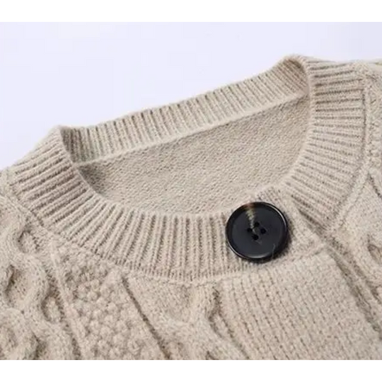 Heidi-Mode | Strickjacke Damen mit Rundhals und Knopfschluss
