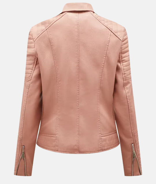 Heidi-Mode | Damen Lederjacke Ohne Kapuze Stilvolle Bikerjacke