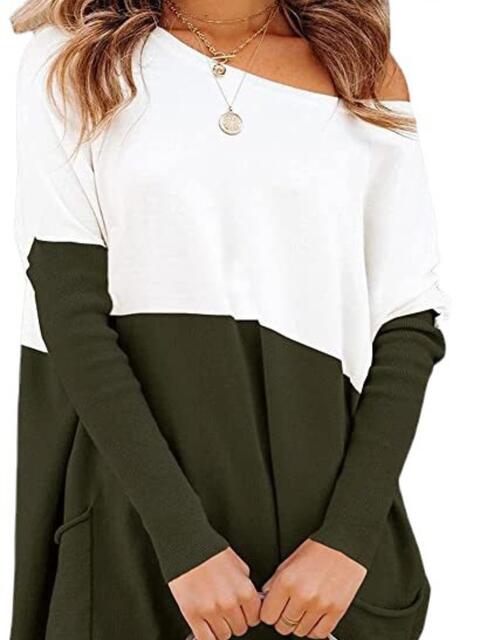 Heidi-Mode | Zwei-Ton Pullover mit Taschen