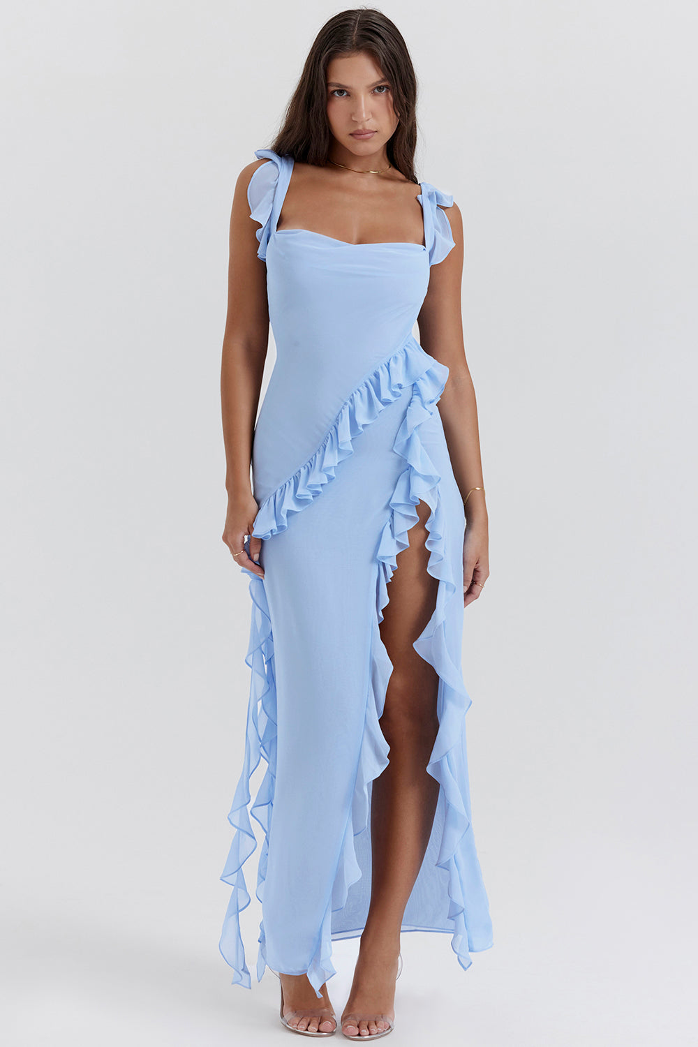 Heidi-Mode | Rüschenseitenschlitz-Partykleid
