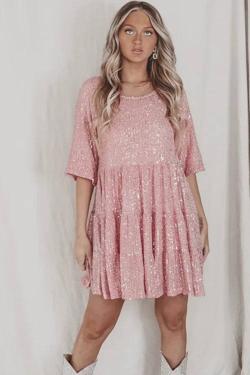 Heidi-Mode | Comfy Pailletten Baby Puppenkleid Bequemes und Stilvolles Outfit für Kleine Prinzessinnen