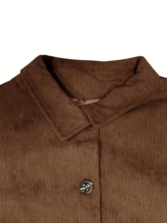 Cordjacke mit Knopfleiste vorne