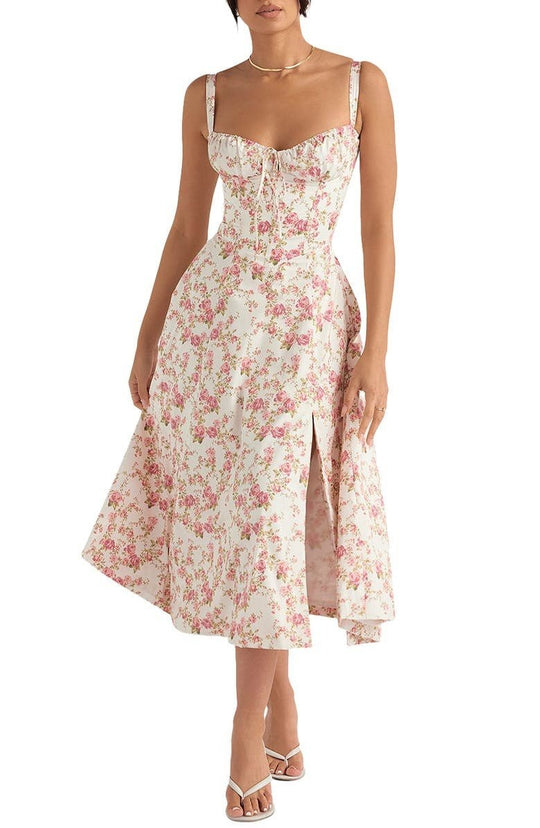 Heidi-Mode | Blumen Kleid mit Korsett