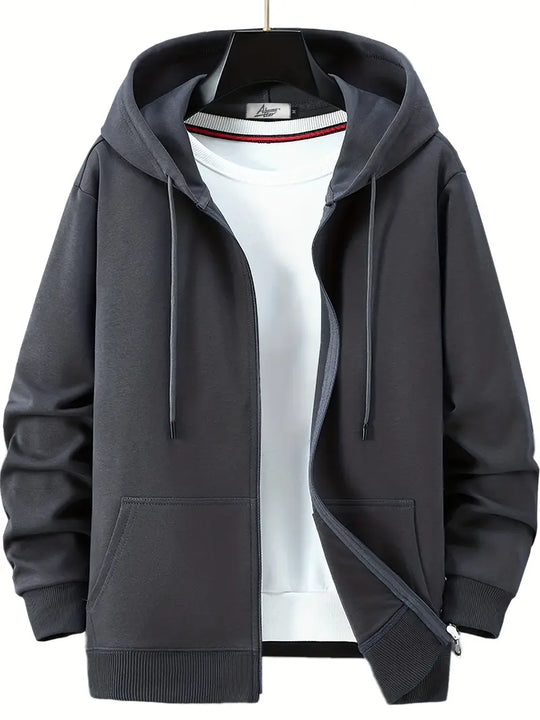 Heidi-Mode - Lässiger Herbst Full Zip Hoodie mit Kordelzug für Männer