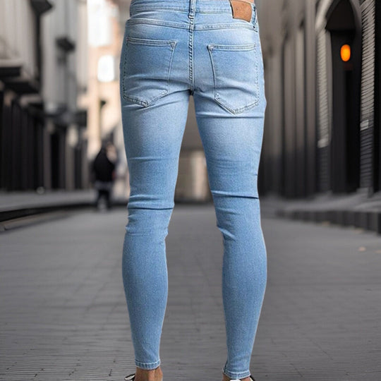 Modische gerippte Denim-Hose