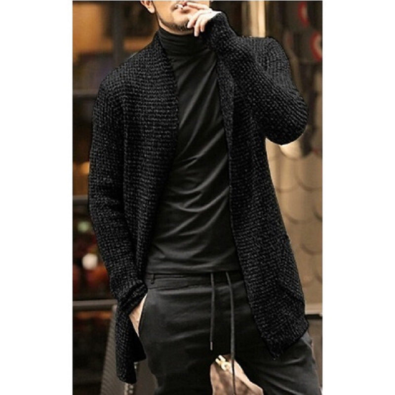 Herren eleganter Strickcardigan mit offener Front und lässigem Schnitt Heidi-Mode