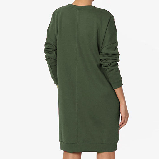 Damen Sweatkleid mit praktischen Taschen und lässigem Schnitt Heidi-Mode