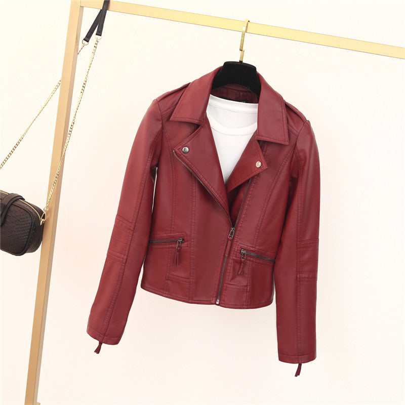 Damen Bikerjacke mit asymmetrischem Reißverschluss und dekorativen Nieten Heidi-Mode