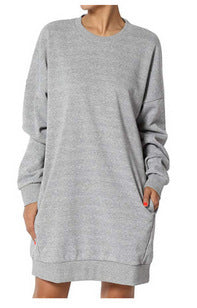 Damen Sweatkleid mit praktischen Taschen und lässigem Schnitt Heidi-Mode
