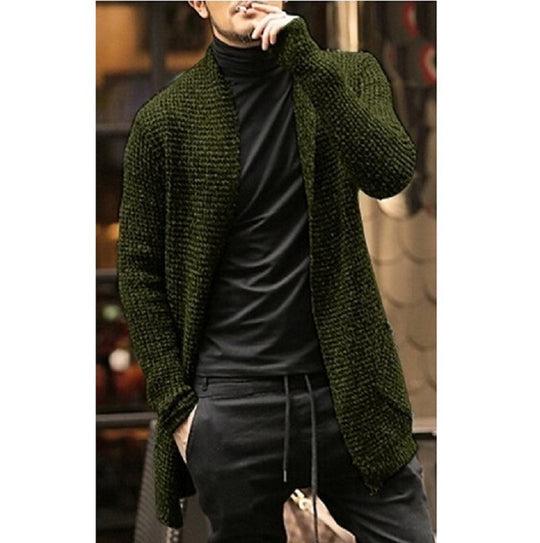 Herren eleganter Strickcardigan mit offener Front und lässigem Schnitt Heidi-Mode