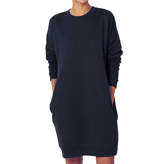 Damen Sweatkleid mit praktischen Taschen und lässigem Schnitt Heidi-Mode