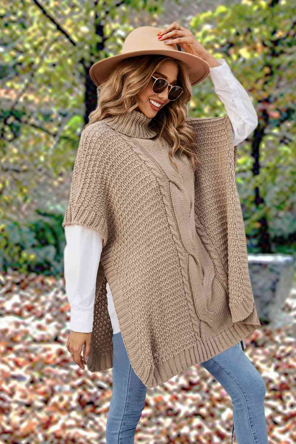 Heidi-Mode | Rollkragen Schlitz Kurzarm Pullover