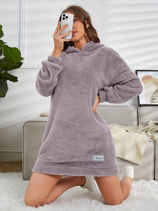 Heidi-Mode - Warme Teddy Herbsthoodie mit Kapuze für Frauen