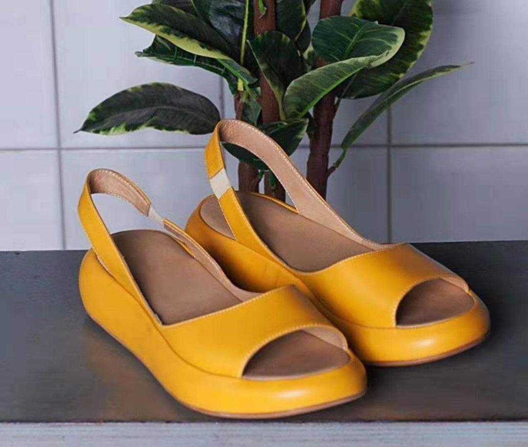 Damen Open-Toe Pantoletten mit ergonomischem Fußbett und flexiblem Riemendesign Heidi-Mode