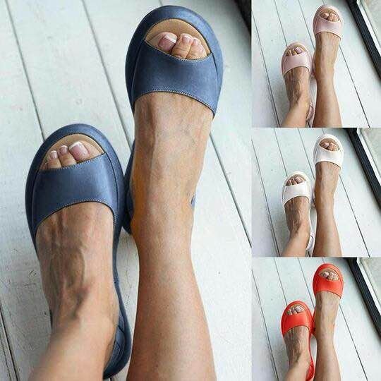 Damen Open-Toe Pantoletten mit ergonomischem Fußbett und flexiblem Riemendesign Heidi-Mode