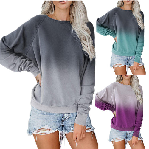 Damen lässiger Oversized Pullover mit Dip-Dye-Effekt Heidi-Mode