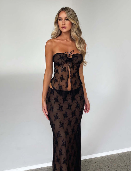 Heidi-Mode | Elegante Durchsichtige Bluse mit Rock