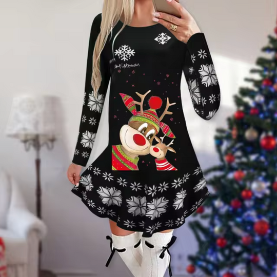 Heidi-Mode | Kleid mit Weihnachtsmotiv