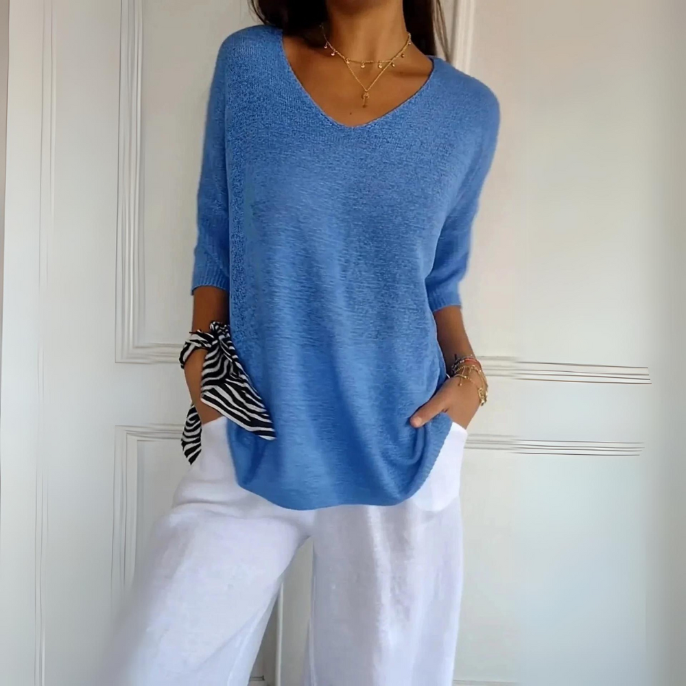 Heidi-Mode | Lässiger Damen V-Ausschnitt Pullover