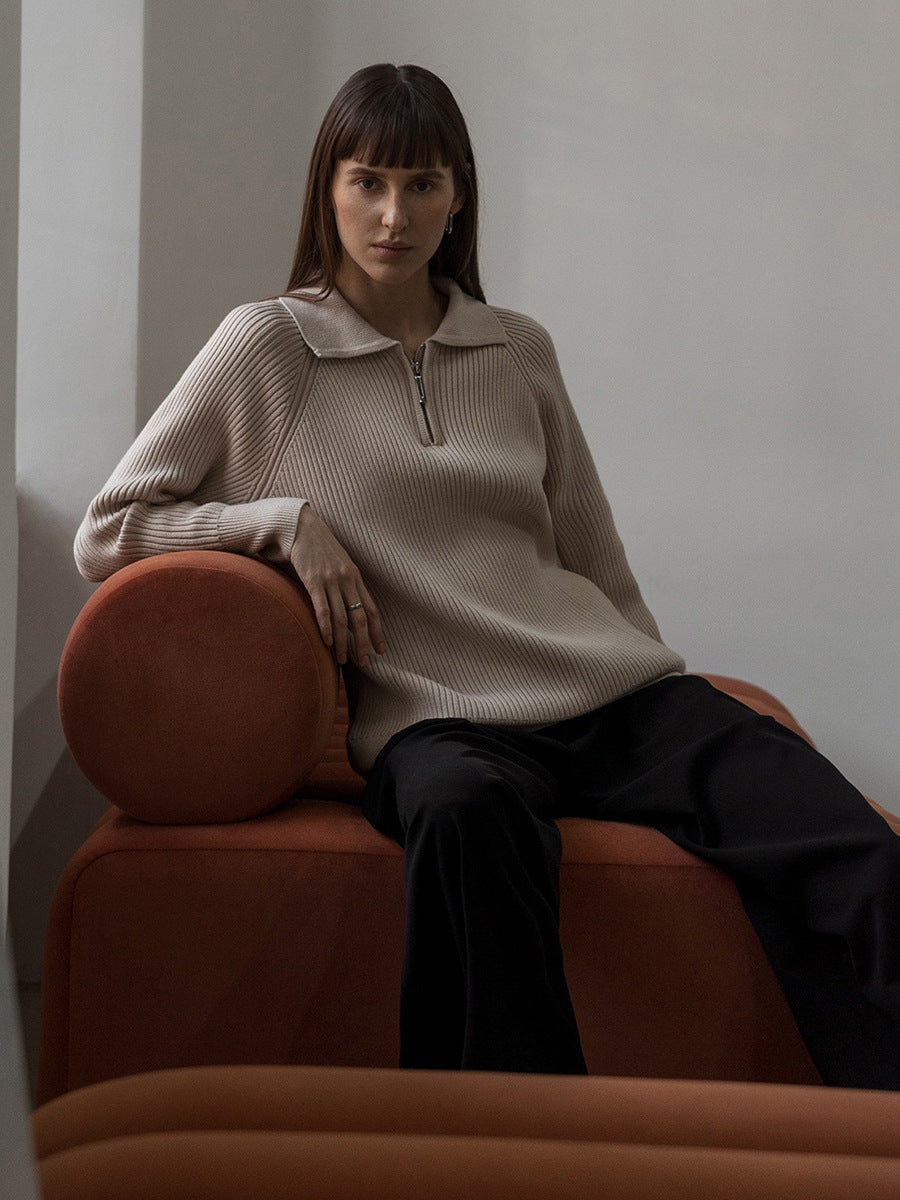 Heidi Mode | Eleganter Winter Polo Kragen Pullover