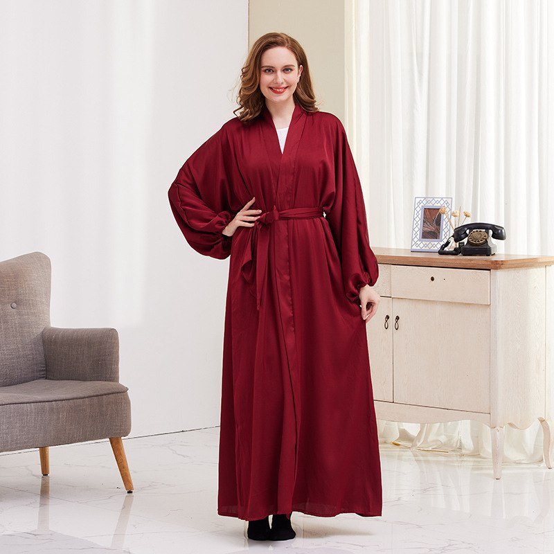 Heidi-Mode | Puffärmel Offene Abaya Kleid für Muslimische Frauen